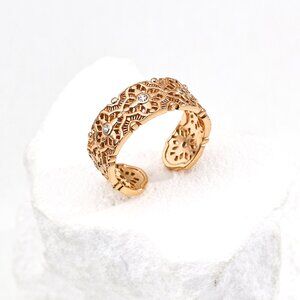 💖Artisan Original Intricate Filigree Statement Ring | S925 Gold Adjustable